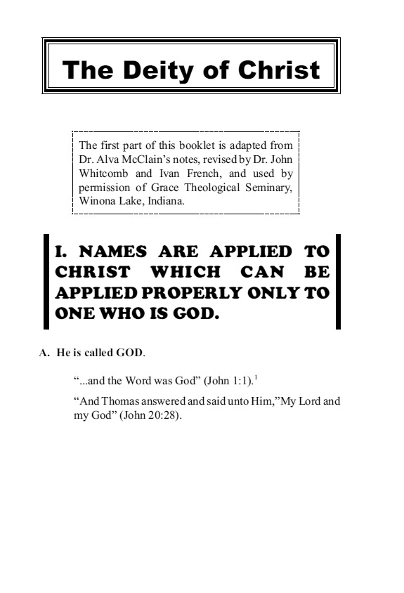 The Deity of Christ (George Zeller)