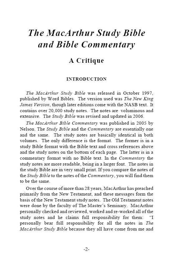 The MacArthur Study Bible - A Critique (George Zeller)